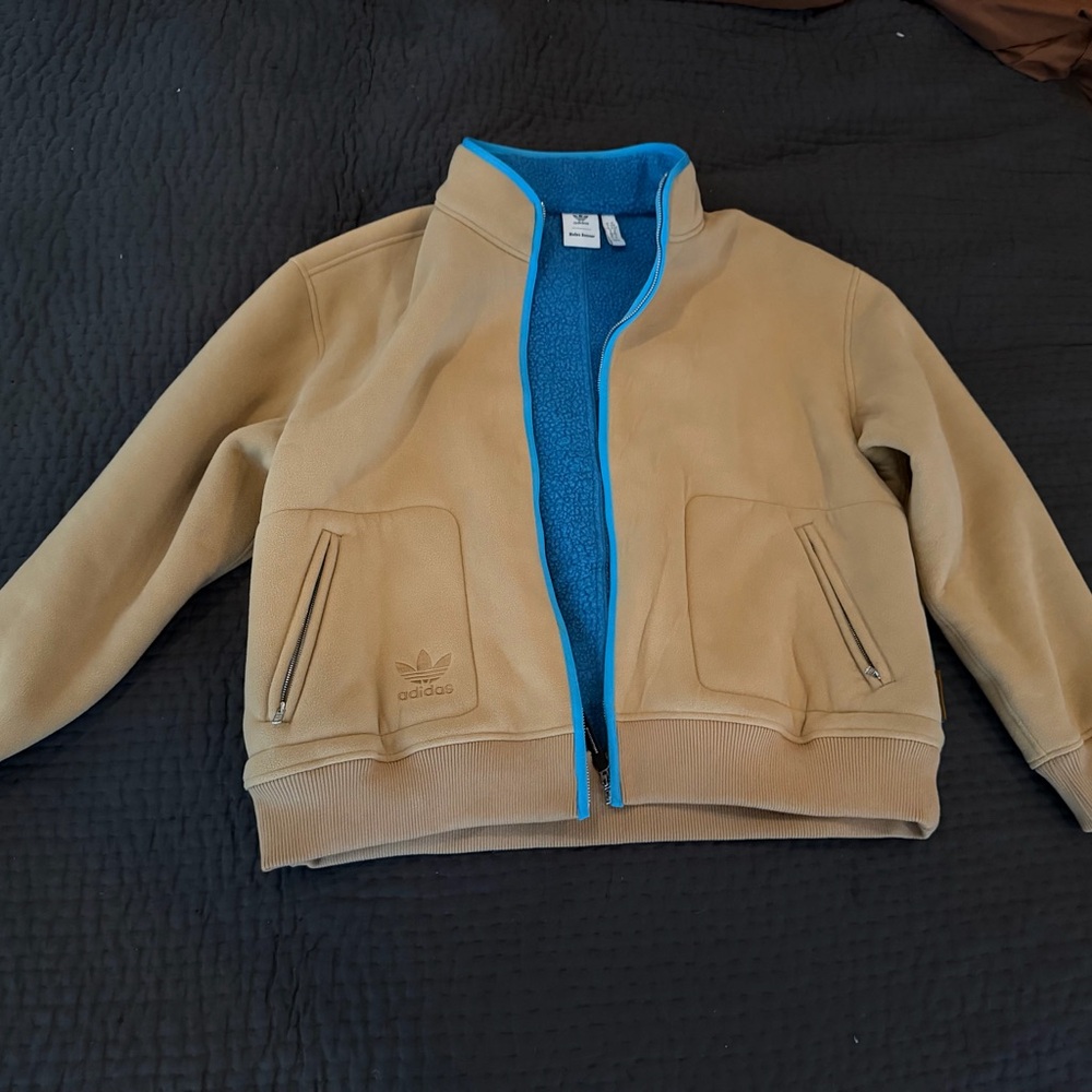Wales Bonner x Adidas Tan Jacket with Vibrant Blue Lining